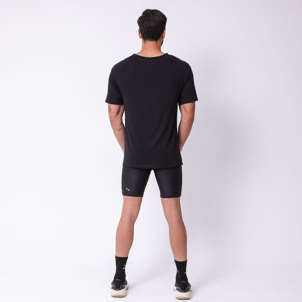 Bermuda Masculina Preta Bolsos Adaptive