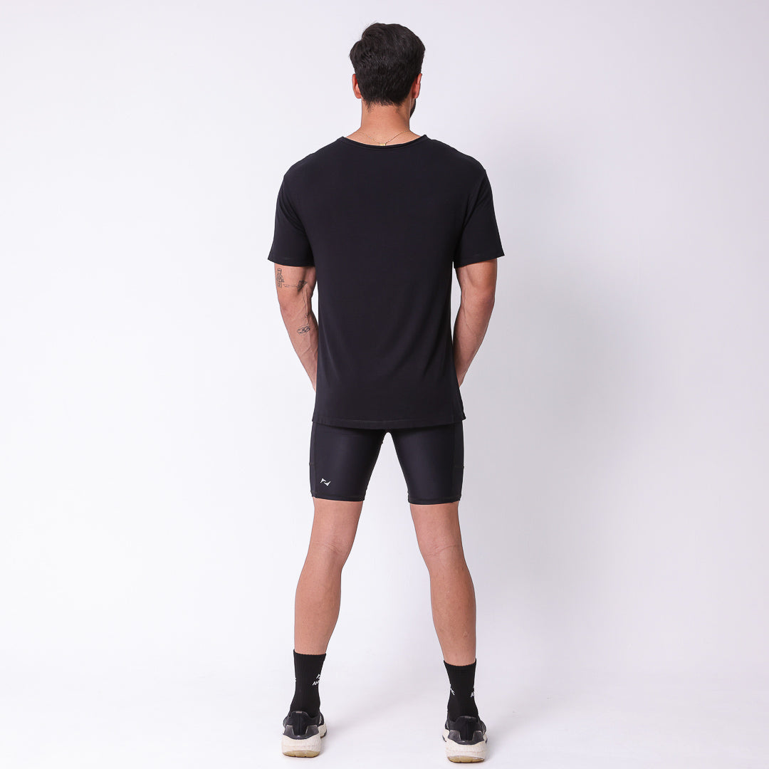 Bermuda Masculina Preta Bolsos Adaptive