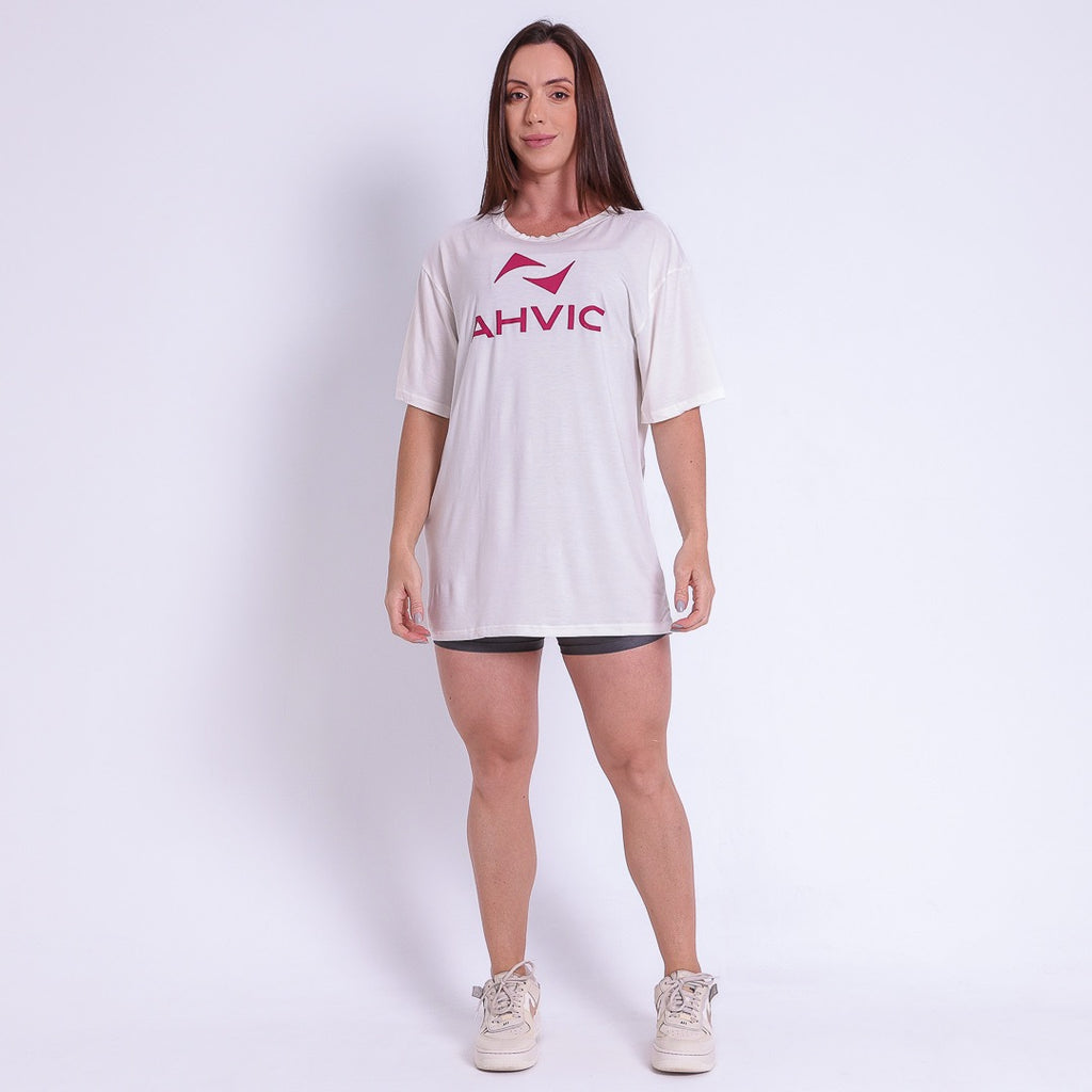 Camisão Branco AHVIC em Vermelho