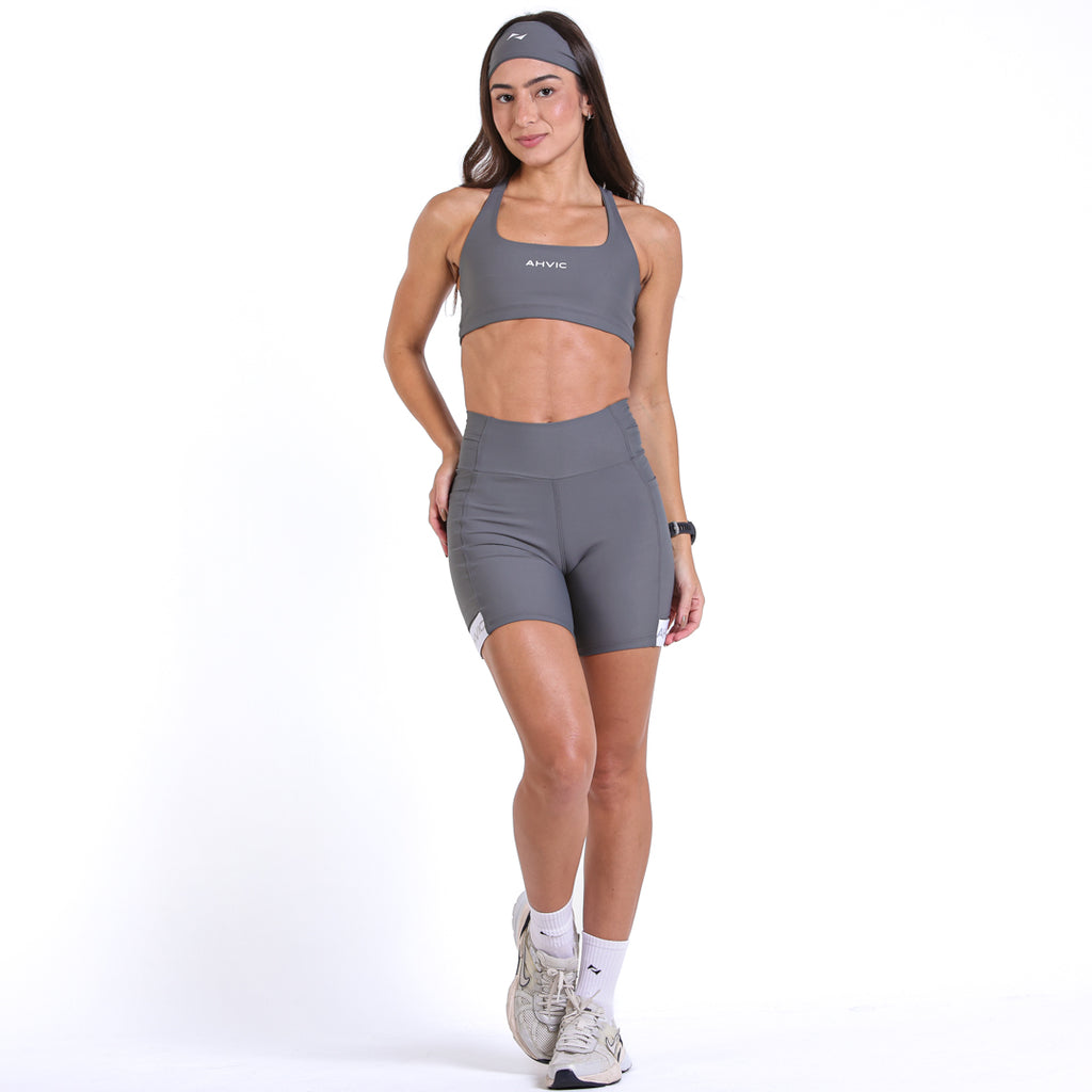 Short Mari Run Drop  Cinza