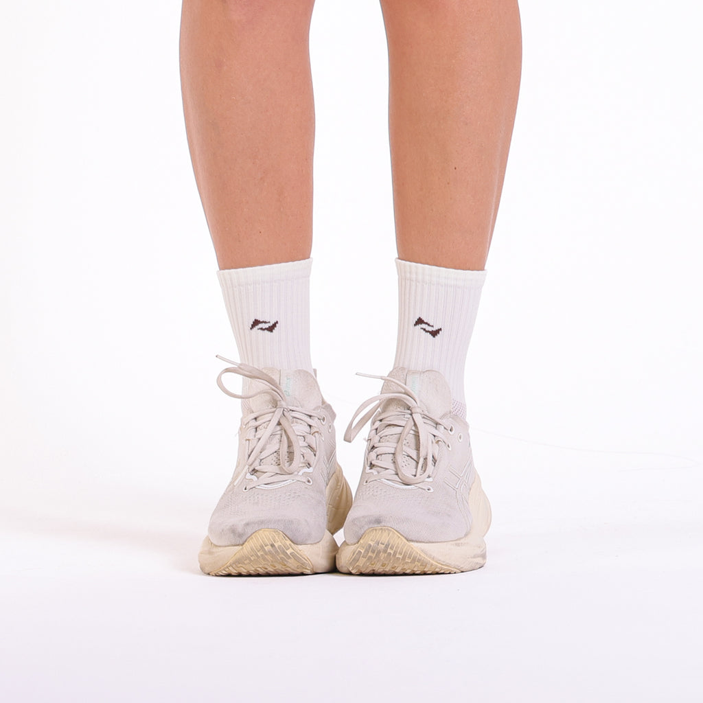 Meia AHVIC Off White com Marrom