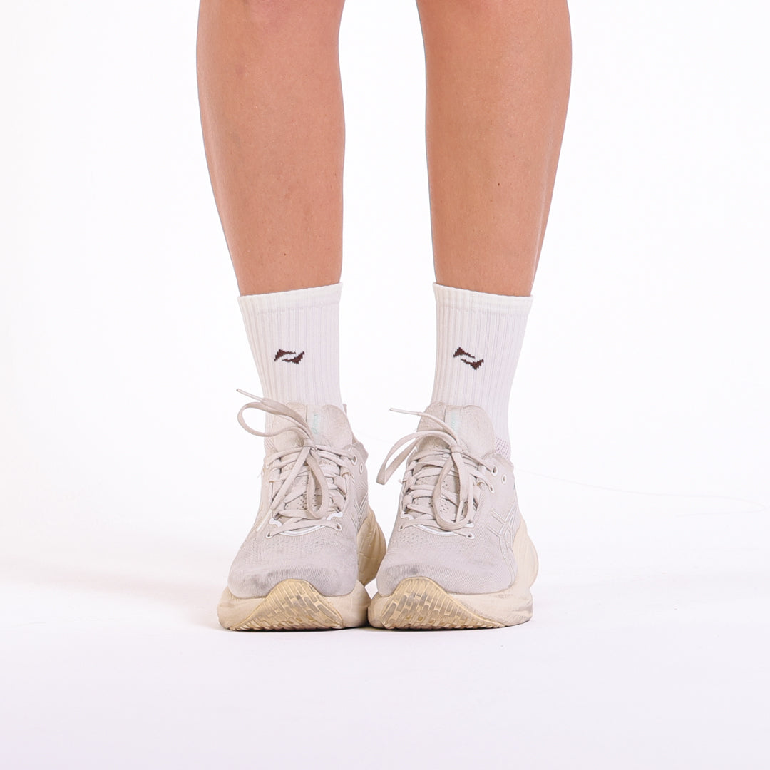 Meia AHVIC Off White com Marrom