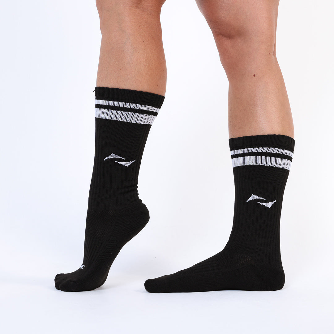 Meia AHVIC Preta Cano Alto  Listras