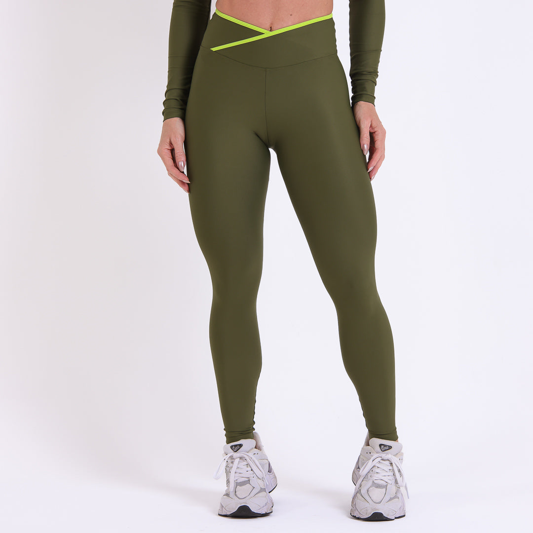 Legging Rise Drop Militar