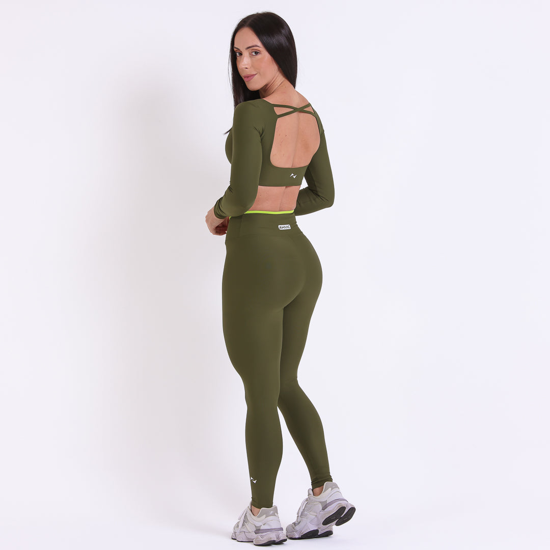 Legging Rise Drop Militar