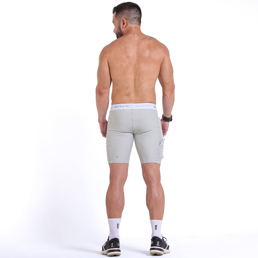Bermuda Masculina QuadRun Drop Cinza