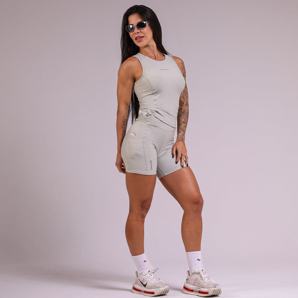 Regata Poly Run Pocket Cinza