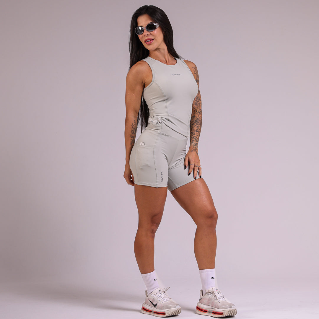 Regata Poly Run Pocket Cinza