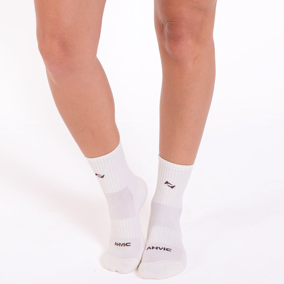 Meia AHVIC Off White com Marrom