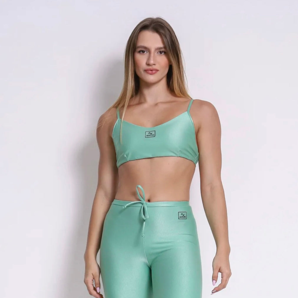 Top Júlia Aveludado  Verde Oliva