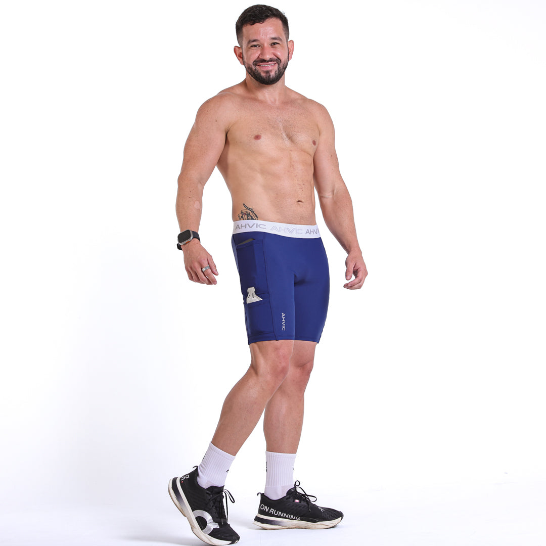 Bermuda Masculina QuadRun Drop Azul Marinho
