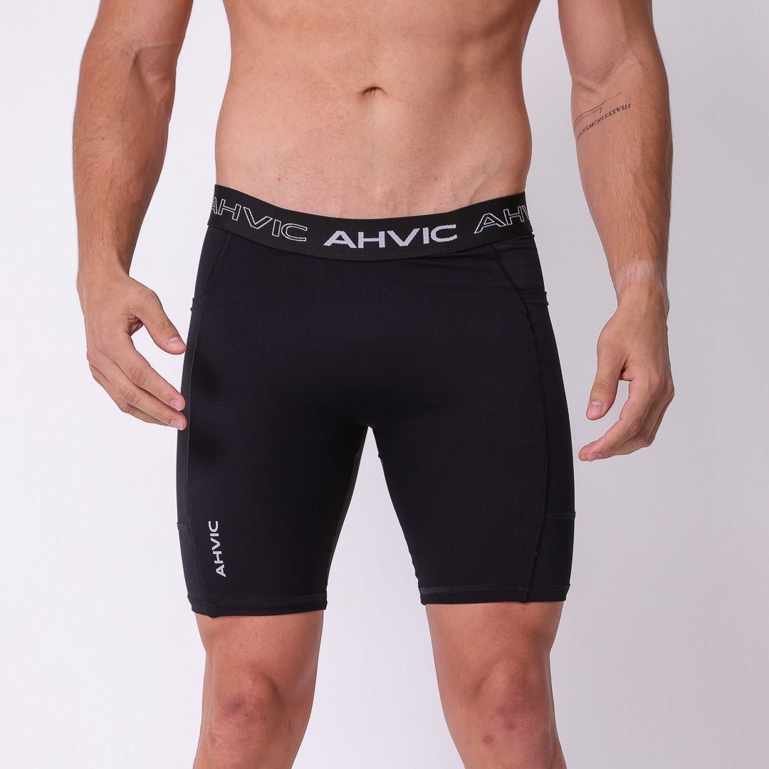 Bermuda Masculina Preta Bolsos Adaptive