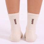 Meia AHVIC Off White com Marrom