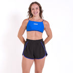 Conjunto Top Flow Azul e Short Summer Tactel Preto