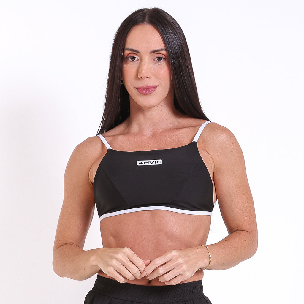 Conjunto Top Flow Preto e Short Fresh Tactel Preto