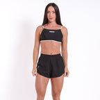 Conjunto Top Flow Preto e Short Fresh Tactel Preto