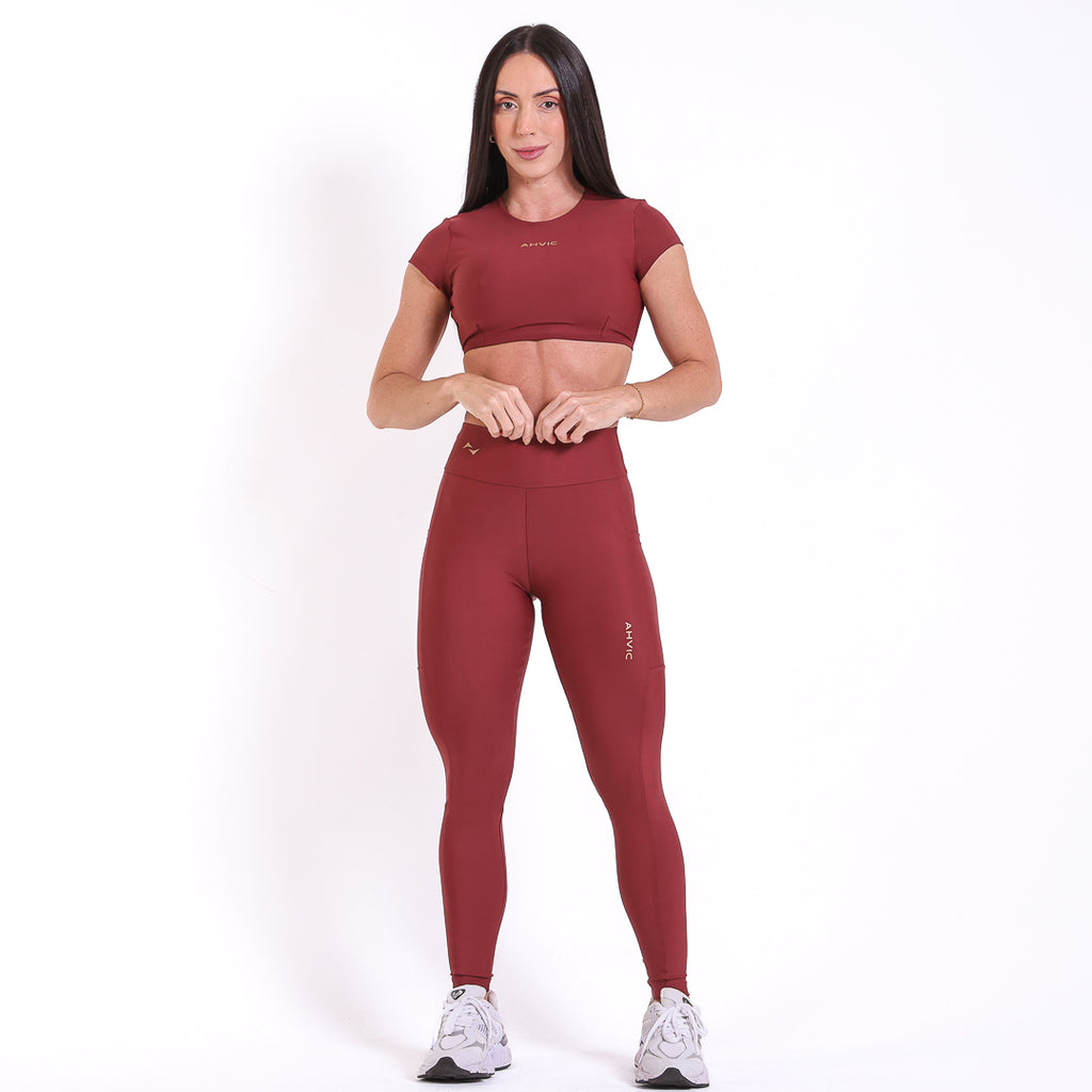 Conjunto Top e Legging Betina Madder Brown