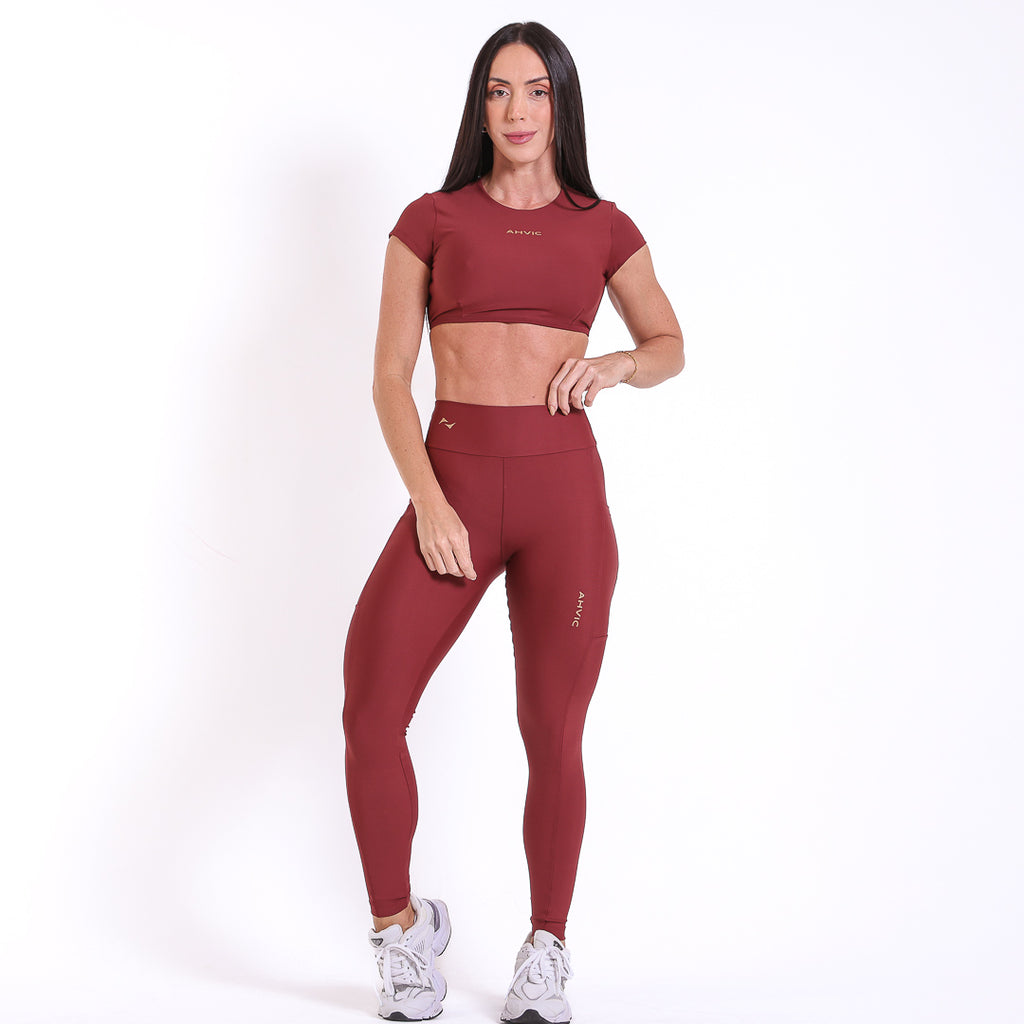 Conjunto Top e Legging Betina Madder Brown