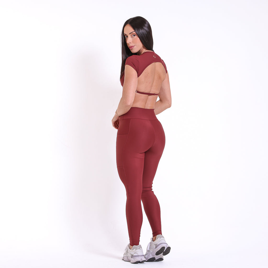 Conjunto Top e Legging Betina Madder Brown