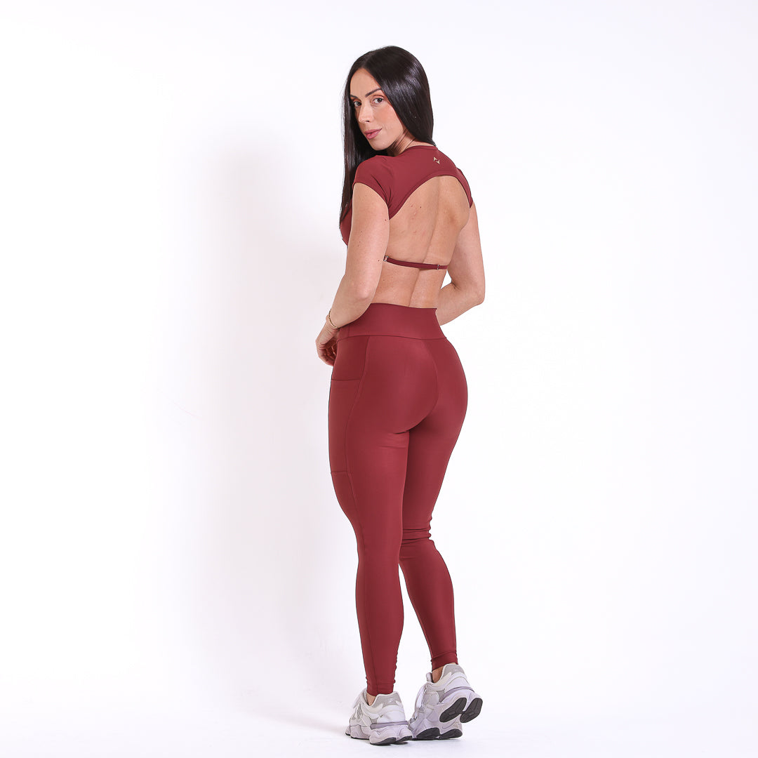 Conjunto Top e Legging Betina Madder Brown
