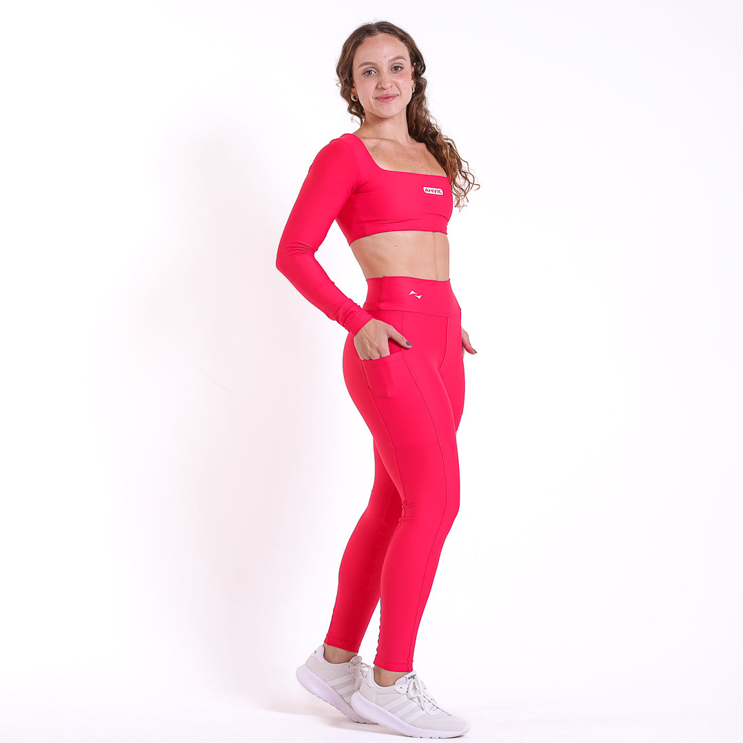 Conjunto Top Move e Legging Betina Vermelho