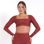 Conjunto Top Move e Short Flow Madder Brown