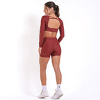 Conjunto Top Move e Short Flow Madder Brown