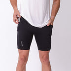 Bermuda Masculina Preta Bolsos Adaptive