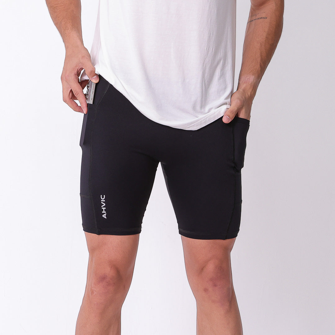 Bermuda Masculina Preta Bolsos Adaptive