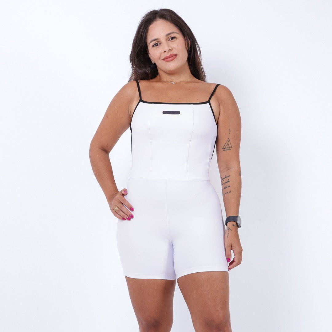 Macaquinho Betina Bicolor  Branco