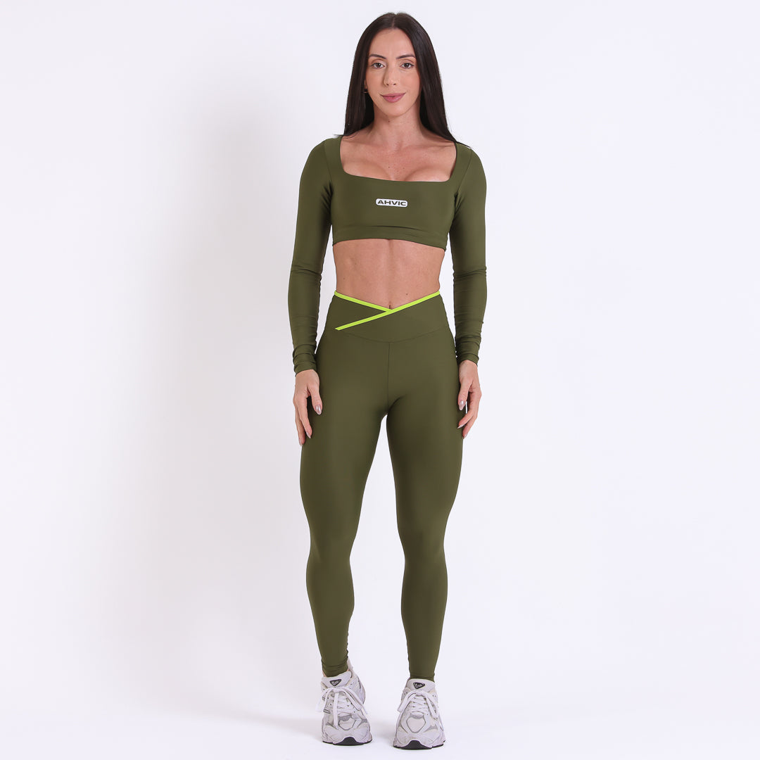 Legging Rise Drop Militar