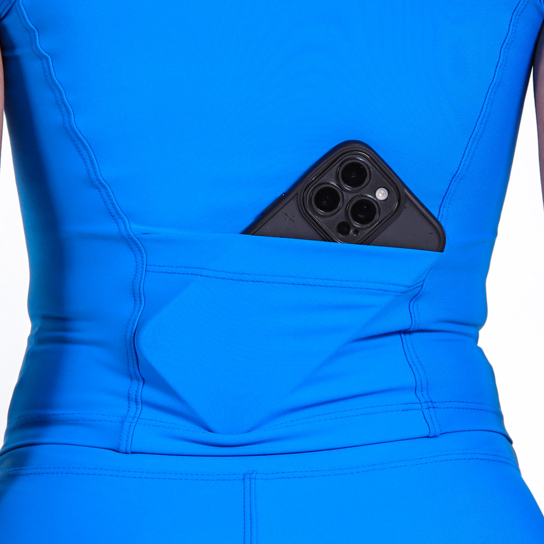 Regata Poly Run Pocket Azul Brasil