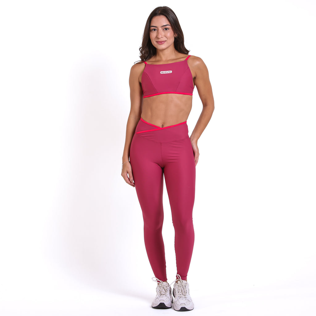 Legging Rise Drop Cherry Red
