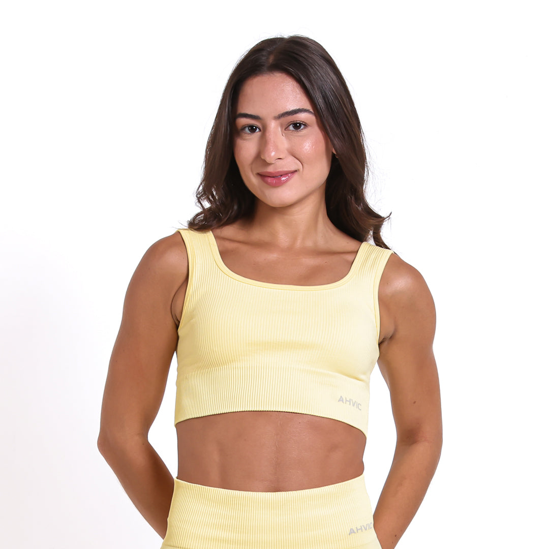Top Seamless Numa Amarelo Manteiga