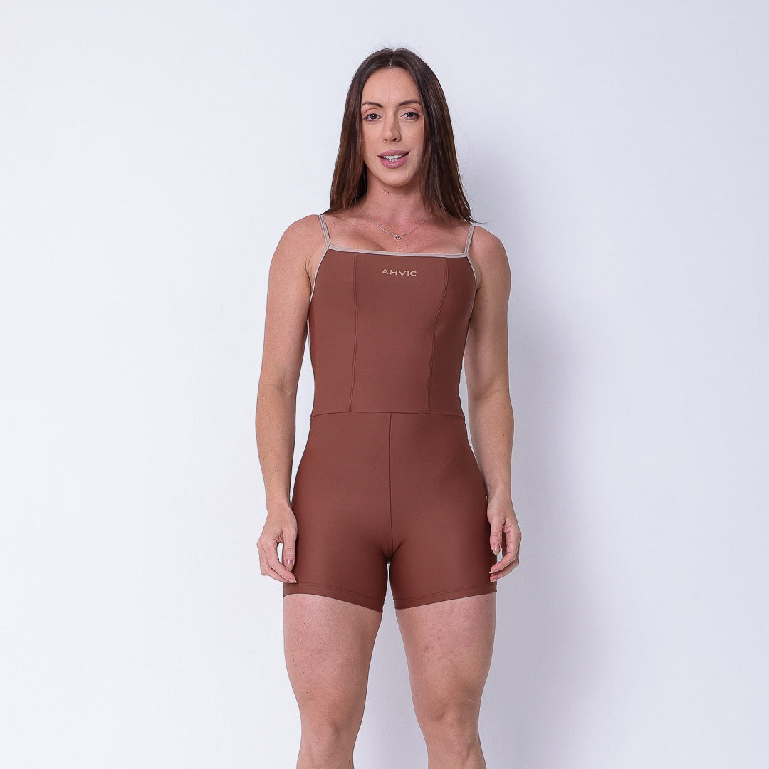 Macaquinho Betina Bicolor  Chocolate