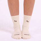 Meia AHVIC Off White com Marrom