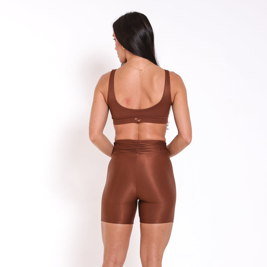 Short Lorena Aveludada Chocolate