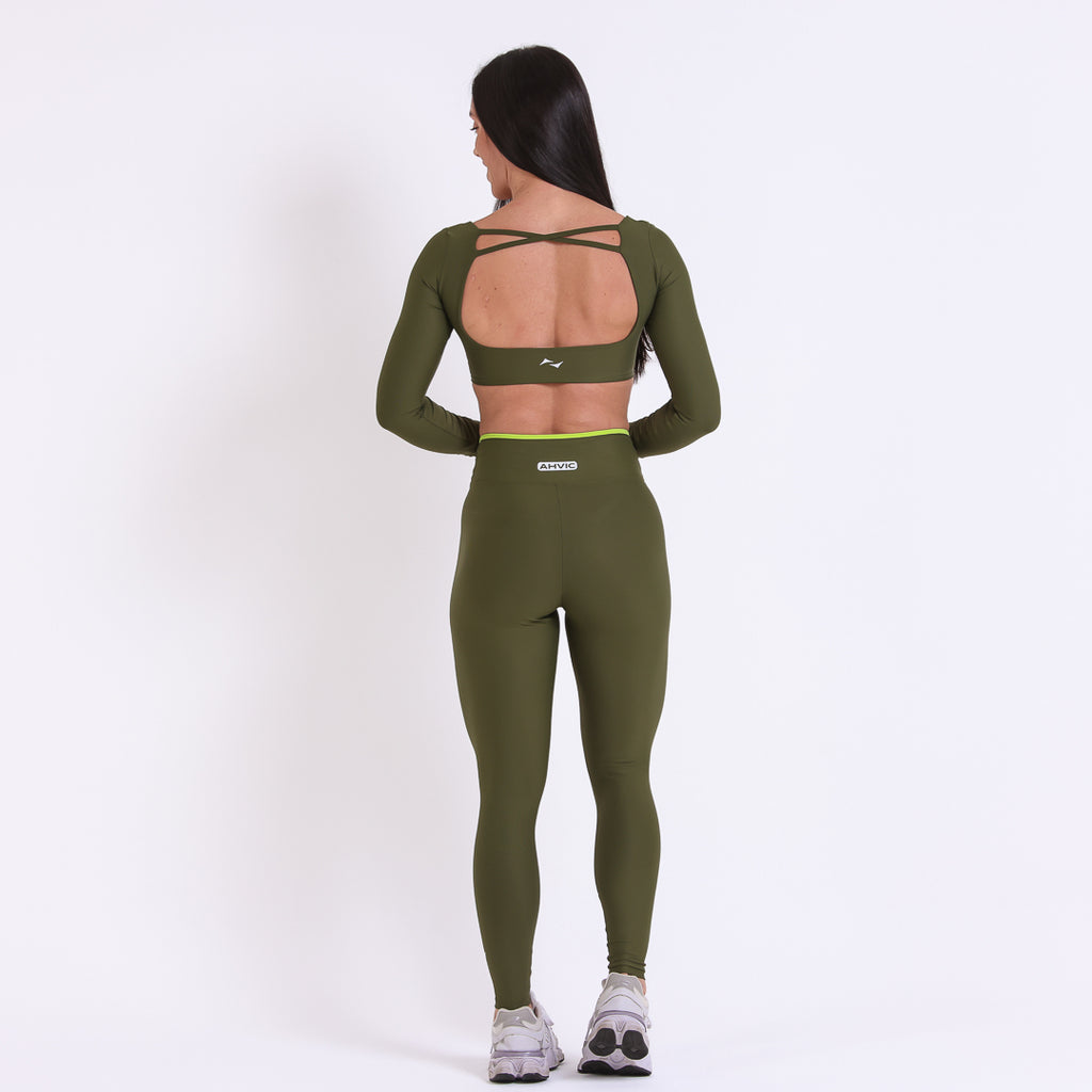 Legging Rise Drop Militar