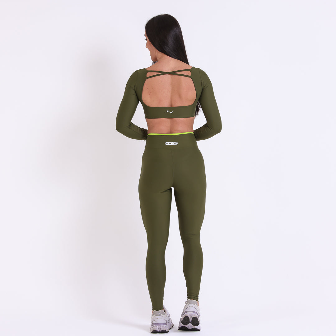 Legging Rise Drop Militar
