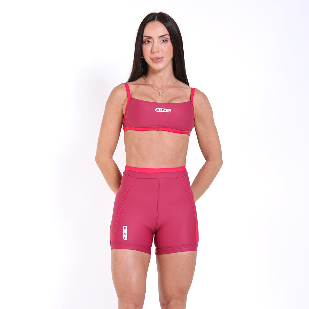 Top Venice Bicolor Cherry Red com Vermelho