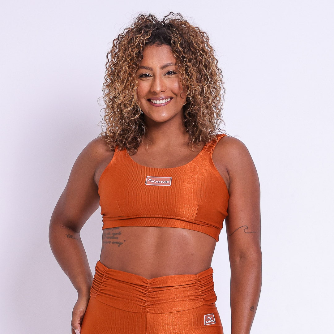 Top Lorena aveludado  Caramelo