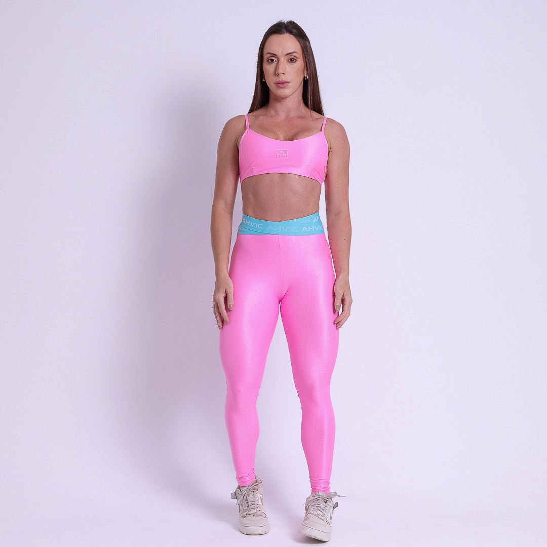 Legging Alice Aveludado Rosa Chiclete