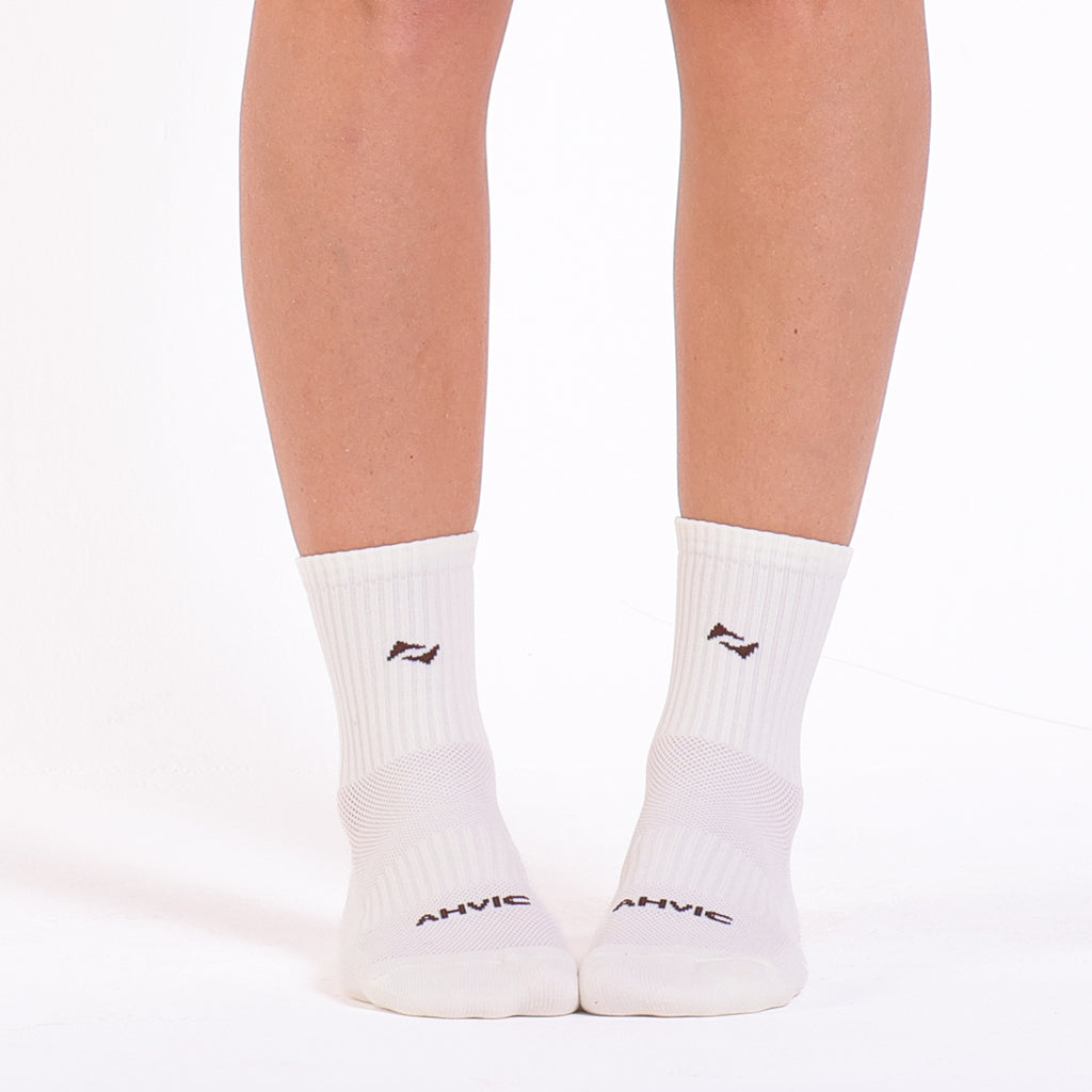 Meia AHVIC Off White com Marrom