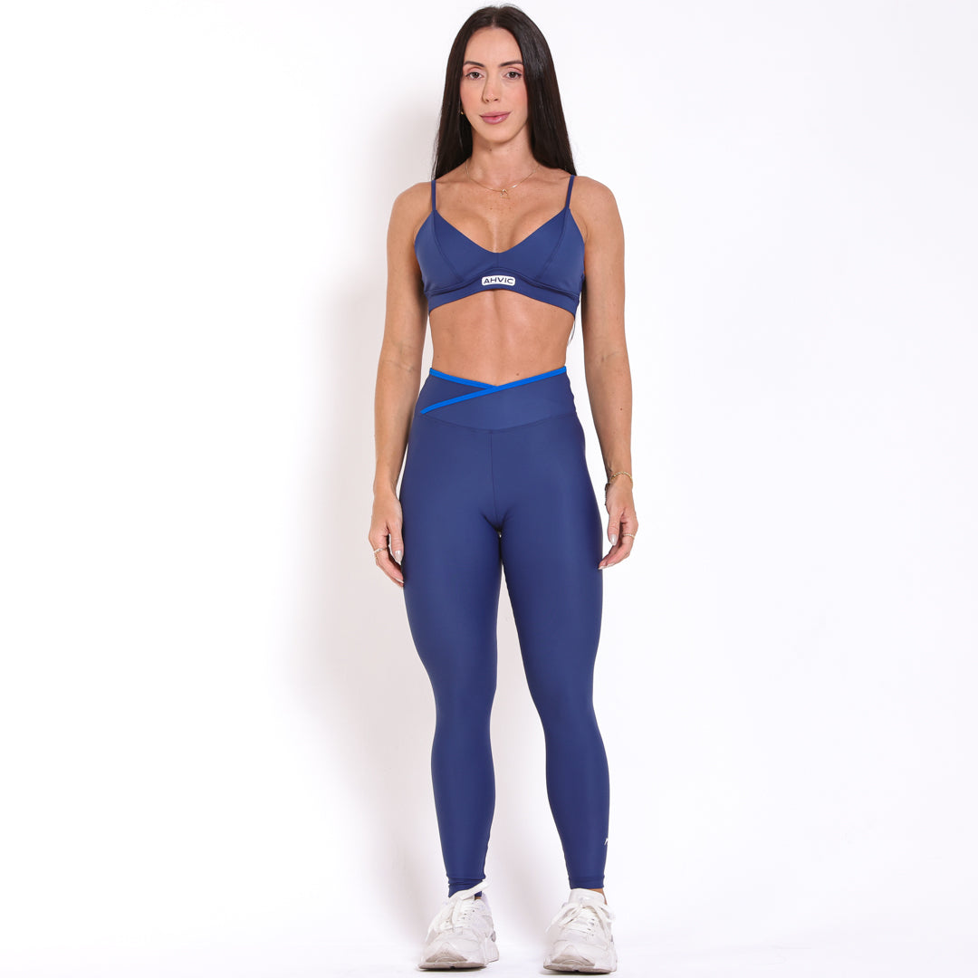 Legging Rise Drop Azul Marinho