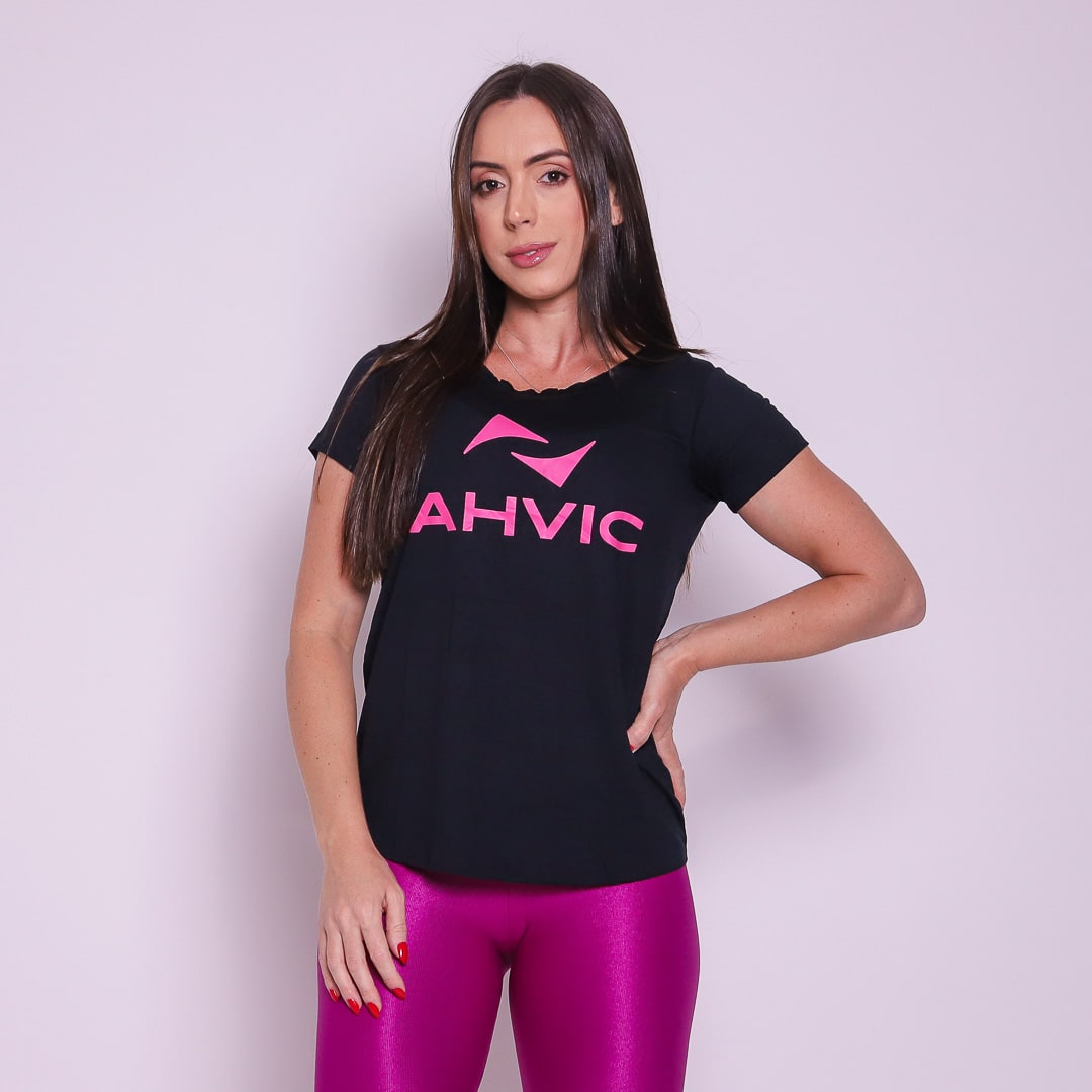 Blusa Preta AHVIC em Pink