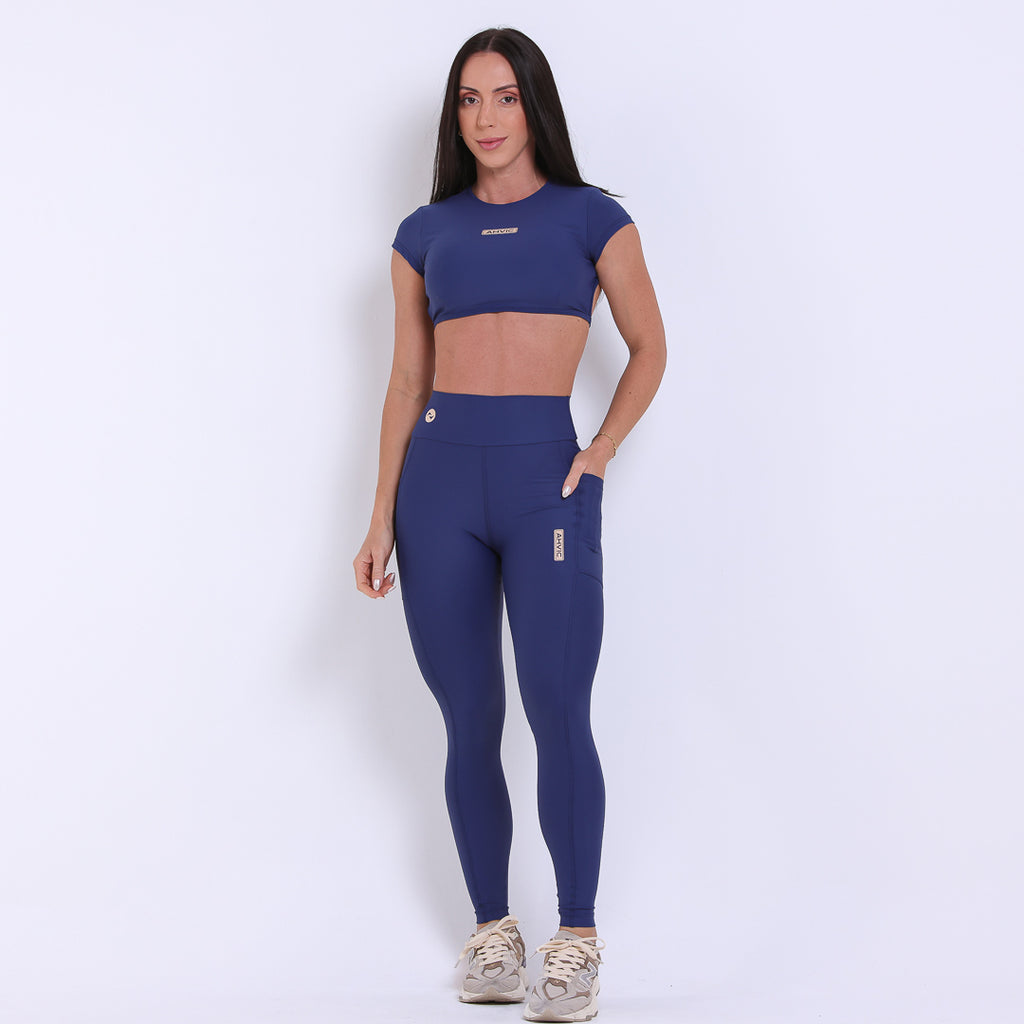 Legging Betina Drop Azul Marinho