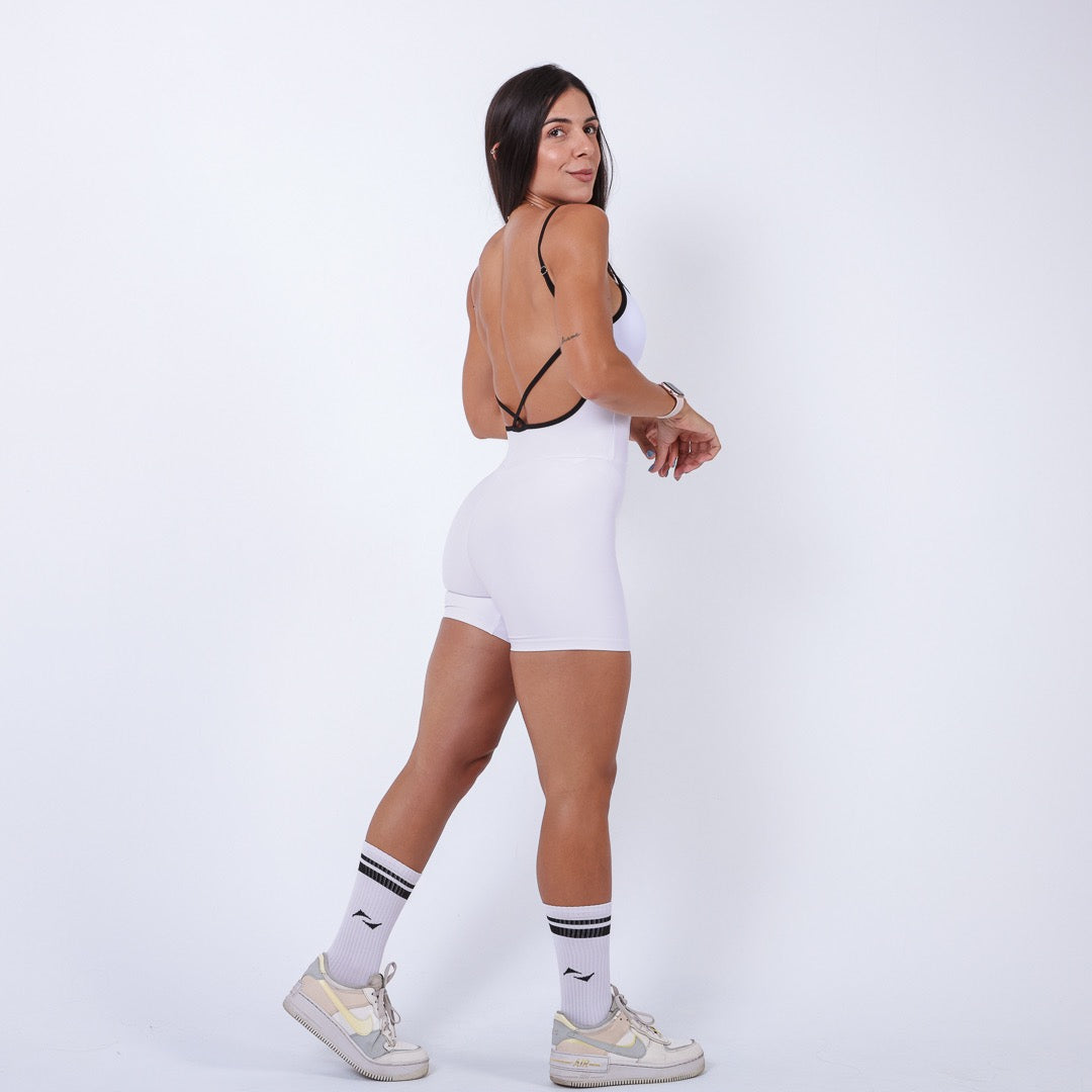 Meia AHVIC Branca Cano Alto Listras