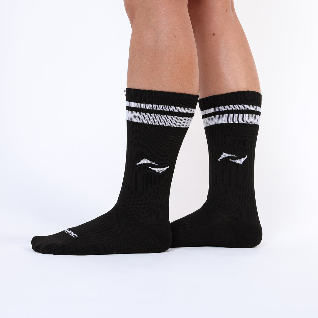 Meia AHVIC Preta Cano Alto  Listras