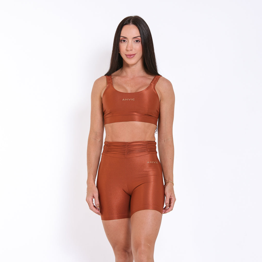 Short Lorena Aveludada Amendoa