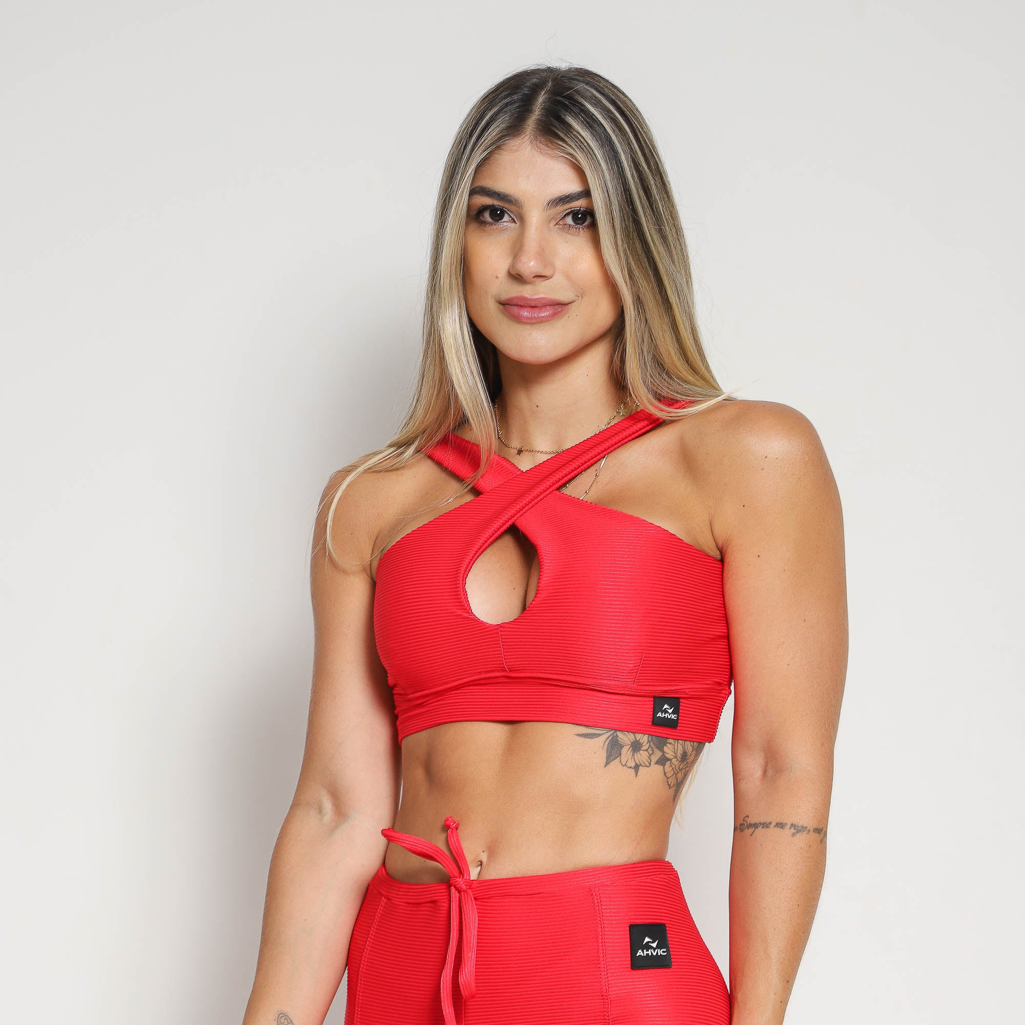 Top Sara Canelado  Vermelho